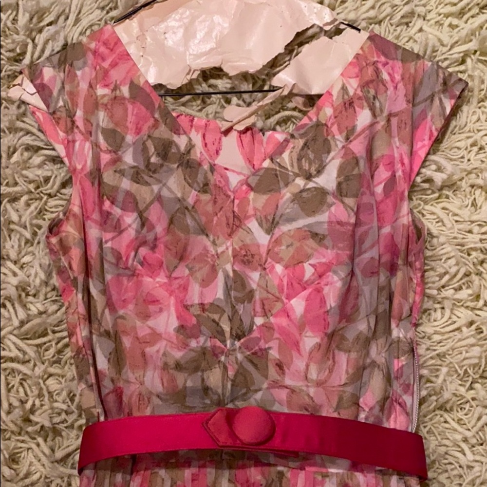 Pink vintage midi dress (s) - Picture 2 of 5
